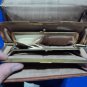 vintage leather wallet, flowers, signed Reitter