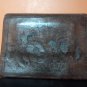 vintage leather wallet, flowers, signed Reitter