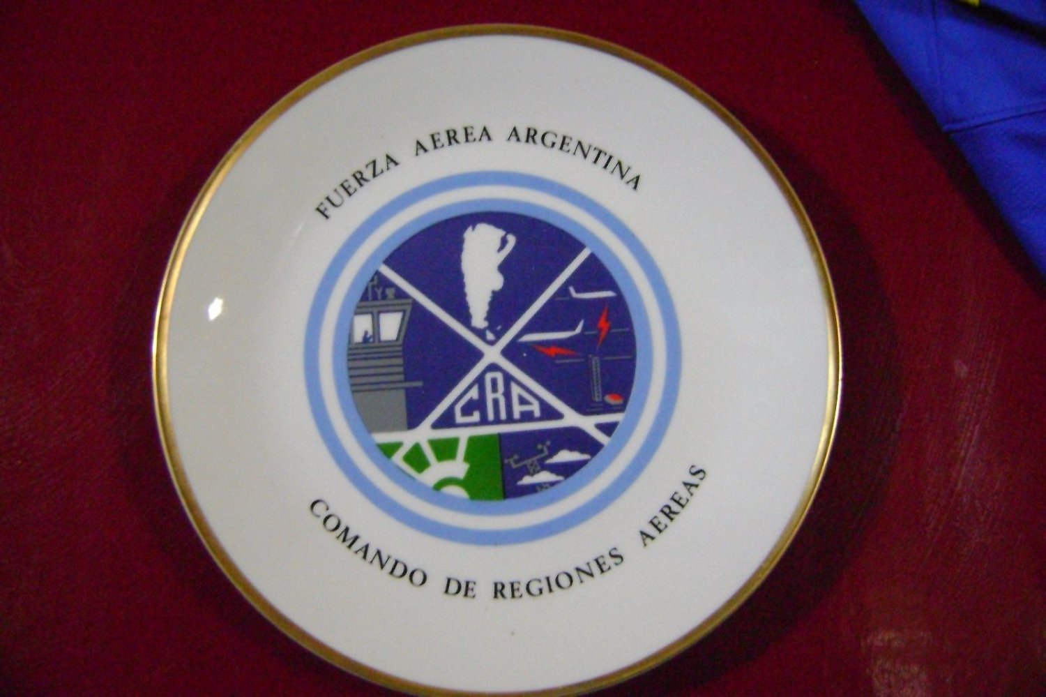 old  porcelain plate Air Force Argentina