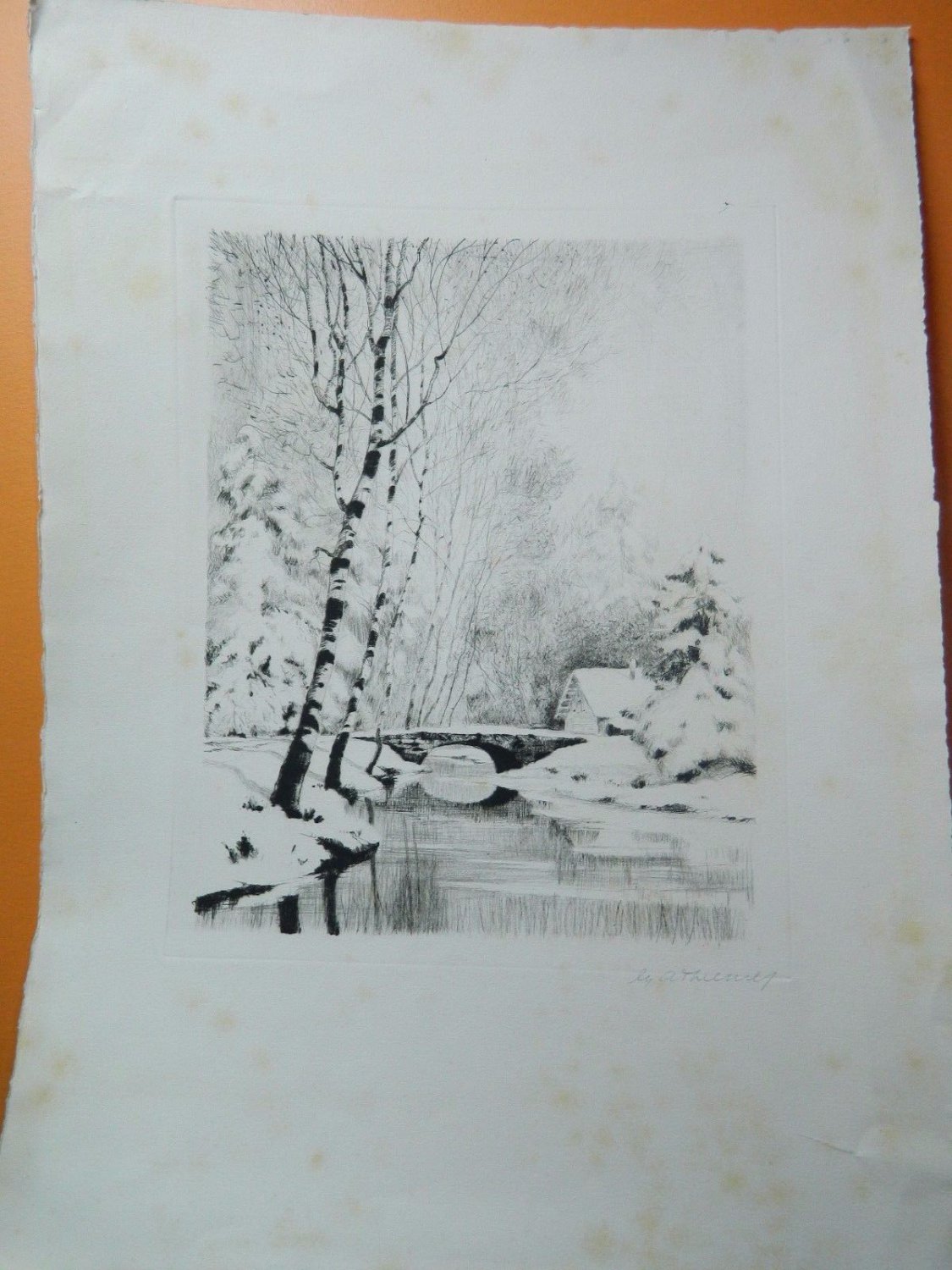 Alphonse Thieme etching engraving  landscape