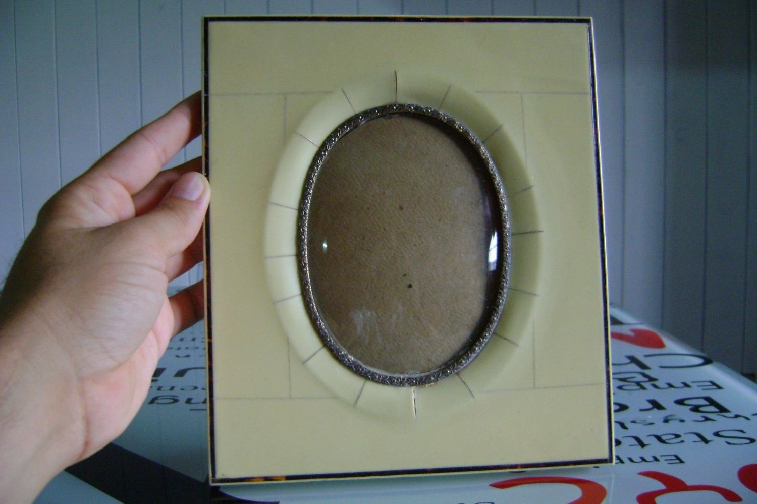 decorative celluloide picture frame with glass
