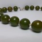 vintage Bakelite necklace .  green marble