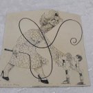 vintage ink  drawing caricatura  M, Thatcher?? .by  Raul Perrone