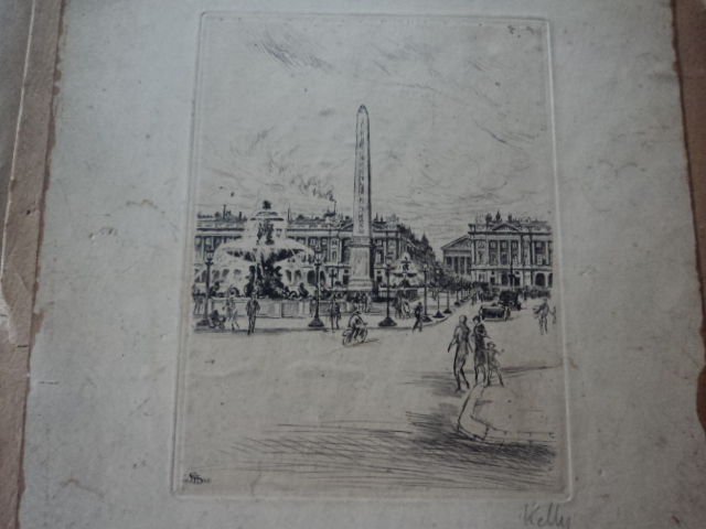 etching signed in pencil Kelly ( ANDRE DE SZEKELY ) Paris. 1926