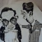 vintage ink  drawing caricatura  Ronald Reagan .by  Raul Perrone