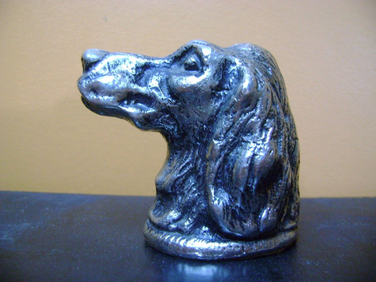 old Metal dog paperweight