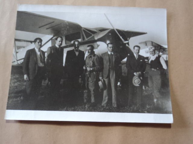 vintage Photo famous pilot plane Carola Lorenzini and