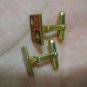 vintage enamel poker  cufflinks colours gold plated