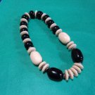 vintage necklace 80s. black and white. acrylic