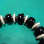 vintage necklace 80s. black and white. acrylic