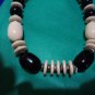 vintage necklace 80s. black and white. acrylic