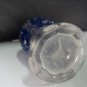 vintage glass Perfume bottle blue paint