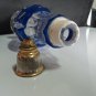 vintage glass Perfume bottle blue paint