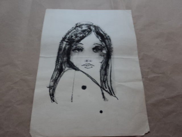 Drawing ink on paper women&Acirc;&uml;face . anonymous
