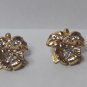 vintage earring clip  with strass flower design good condi