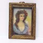old miniature  Hand painted  with frame  signed