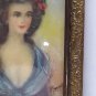 old miniature  Hand painted  with frame  signed