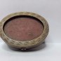 vintage old Miniature gold metal box - pillbox with mirror
