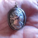 old  vintage Metal Cameo pendant