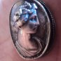 old  vintage Metal Cameo pendant