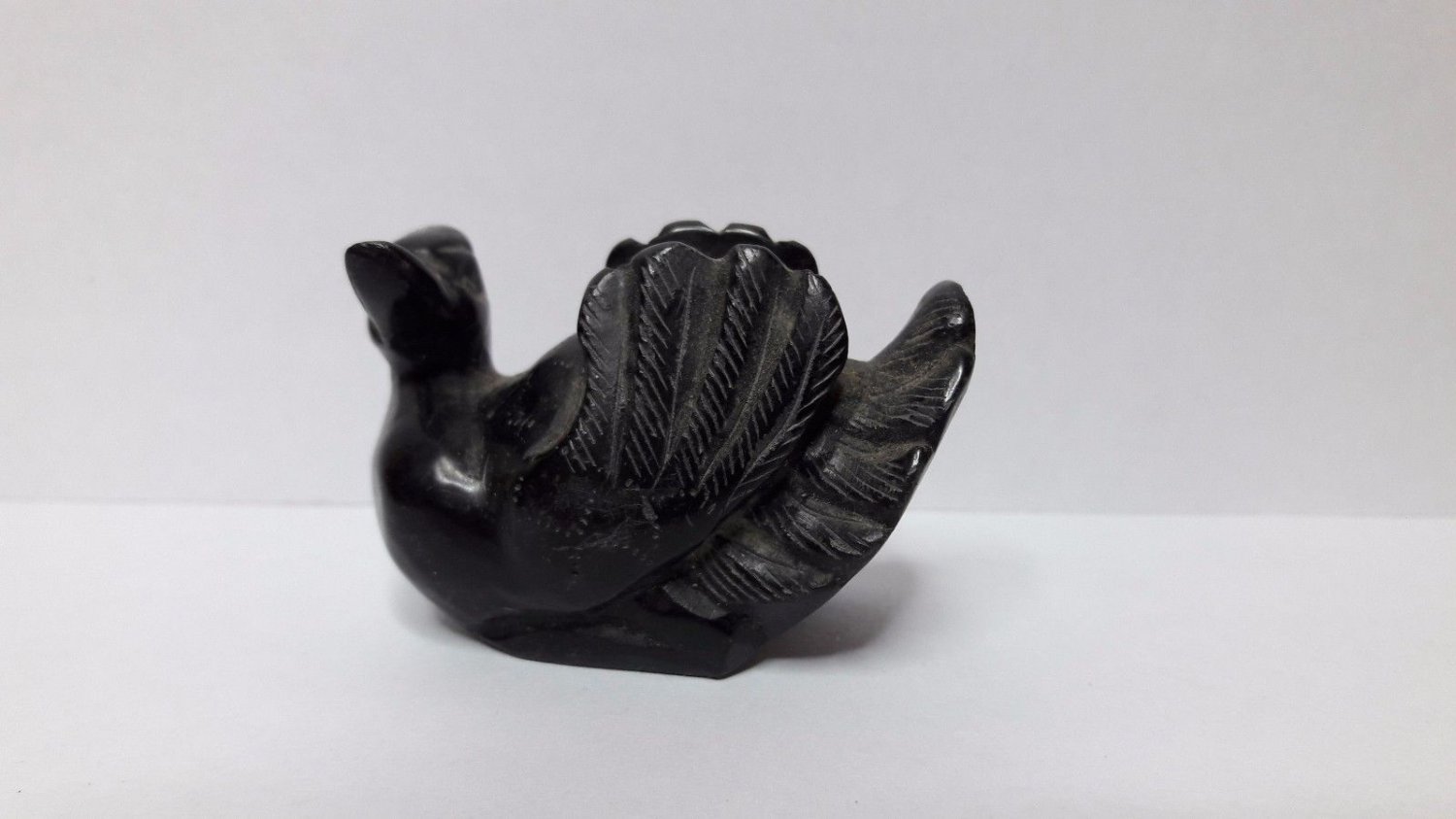 Miniature Carved black stone duck