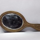 vintage old Miniature gold metal mirror