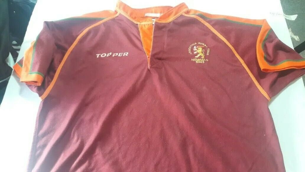 old cotton Red  Rugby  jersey Newman 2003 XL