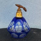 vintage old blue cristal  Perfume bottle