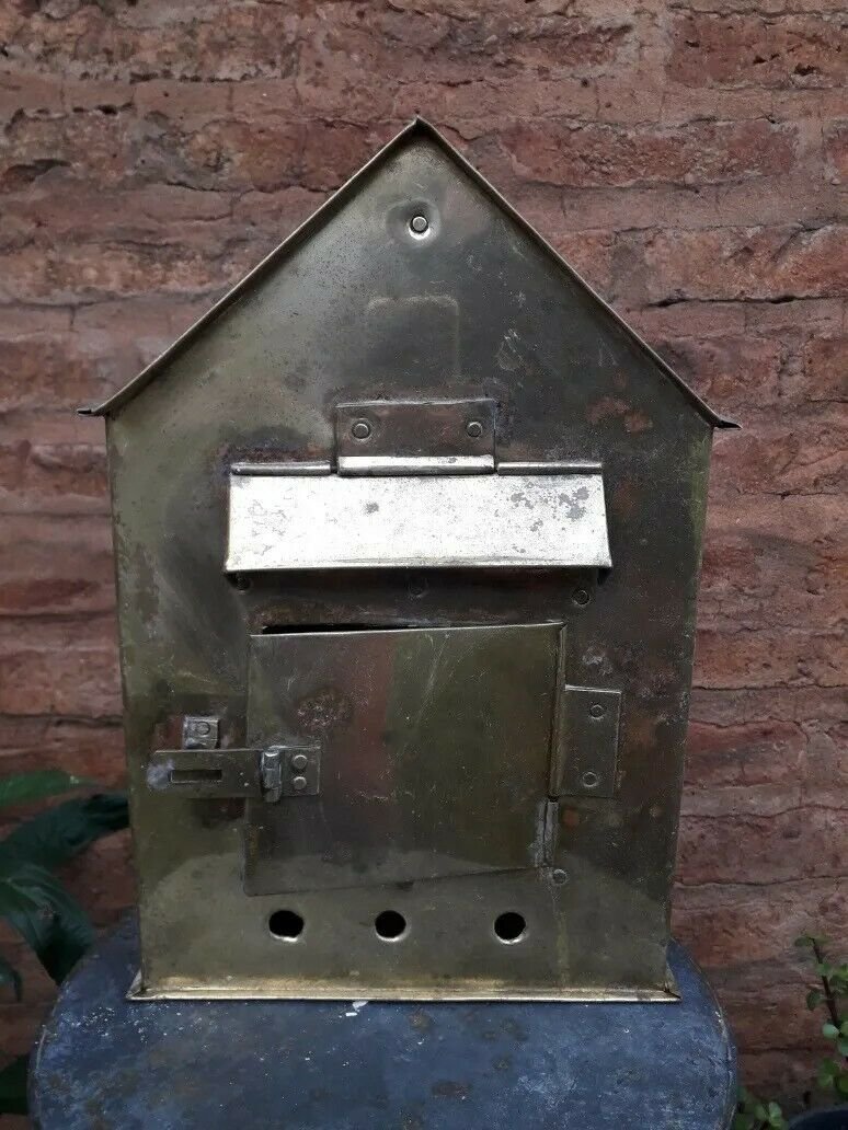 old bronze letterbox decorative house, very nice.