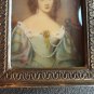 Antique Hand painted miniature on celluloid with frame signed lady JANE DIGBY?