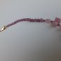 Vintage Art Deco Glass Necklace Old Rose Check Stock