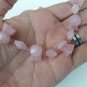 Vintage Art Deco Glass Necklace Old Rose Check Stock