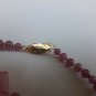 Vintage Art Deco Glass Necklace Old Rose Check Stock