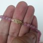 Vintage Art Deco Glass Necklace Old Rose Check Stock