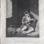 Engraving Jeune mendiante Print Philibert Boutrois