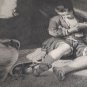 Engraving Jeune mendiante Print Philibert Boutrois