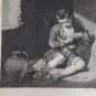 Engraving Jeune mendiante Print Philibert Boutrois