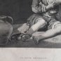 Engraving Jeune mendiante Print Philibert Boutrois