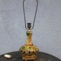 old vintage ceramic table lamp with bronze 60s approx