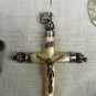 vintage old silver cross and mother of pearl