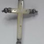 vintage old silver cross and mother of pearl