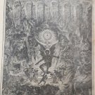 Old religious engraving early 1900 hell, 7 deadly sins  maison de la bonne N7