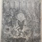 Old religious engraving early 1900 hell, 7 deadly sins  maison de la bonne N7