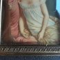 Antique Hand painted  miniature  on celluloid with frame  signed