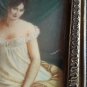 Antique Hand painted  miniature  on celluloid with frame  signed