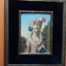 old  Hand painted  portrait on celluloid  signed dimarch