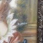 old  Hand painted  portrait on celluloid  signed dimarch