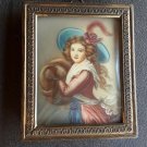 Antique Hand painted   on celluloid with frame  signed