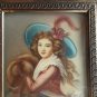 Antique Hand painted   on celluloid with frame  signed