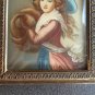Antique Hand painted   on celluloid with frame  signed